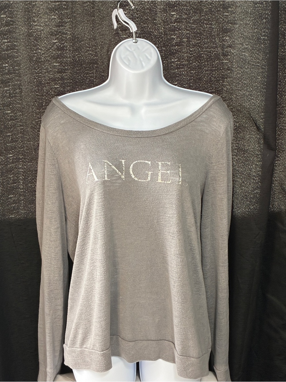 Victoria's Secret Gray Boatneck "ANGEL" Sweatshirt